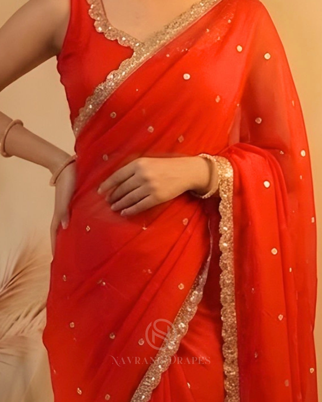 THE ROYAL RED GEORGETTE SAREE