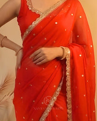 THE ROYAL RED GEORGETTE SAREE