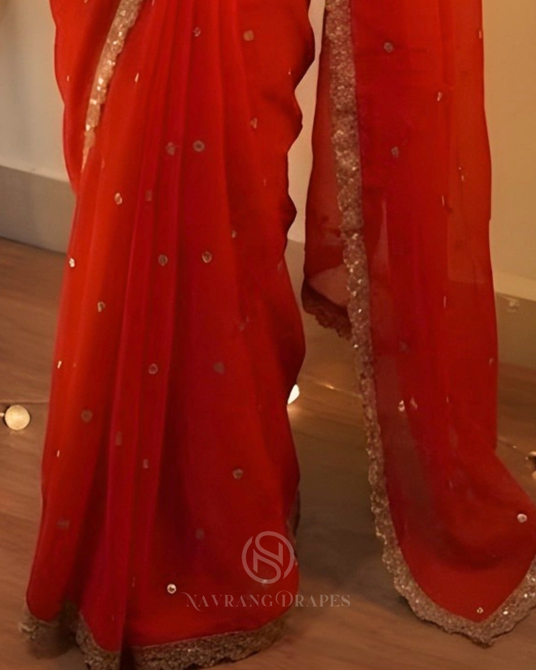 THE ROYAL RED GEORGETTE SAREE