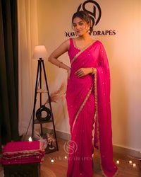 THE ROYAL PINK GEORGETTE SAREE