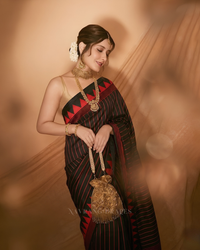Noir Line – Red Striped Saree