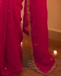 THE ROYAL PINK GEORGETTE SAREE