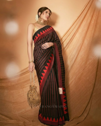 Noir Line – Red Striped Saree