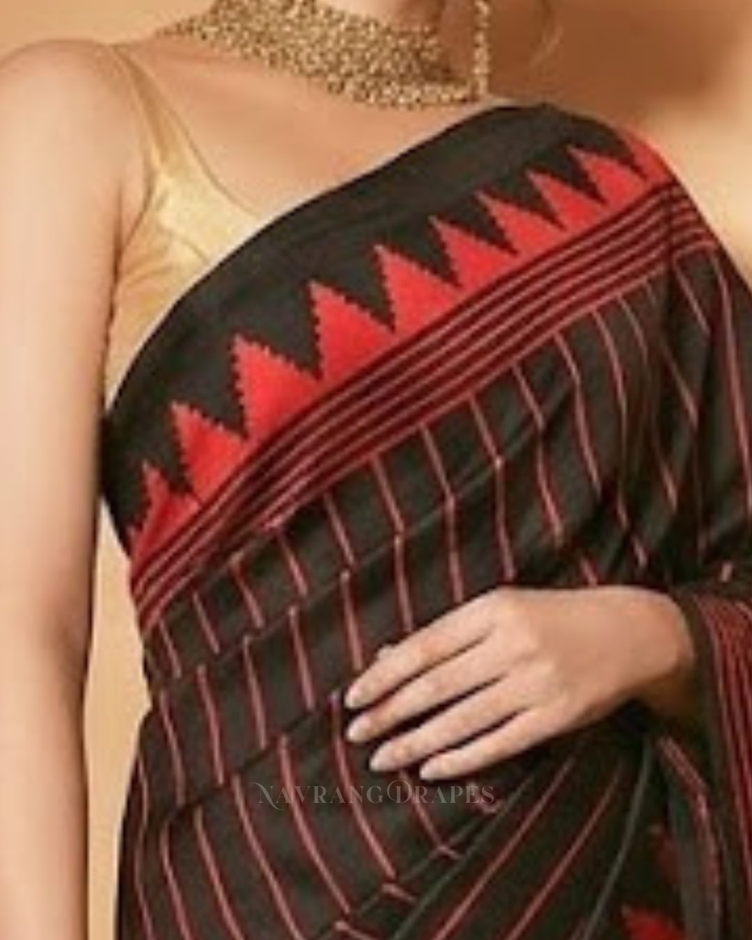 Noir Line – Red Striped Saree