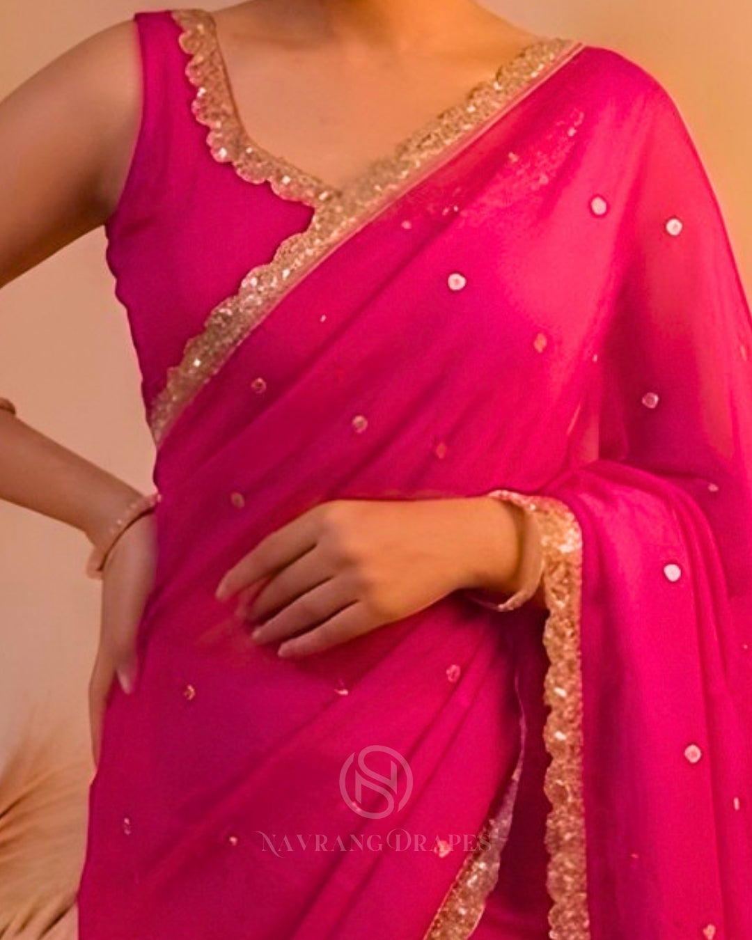 THE ROYAL PINK GEORGETTE SAREE