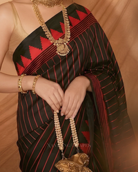 Noir Line – Red Striped Saree