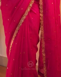 THE ROYAL PINK GEORGETTE SAREE