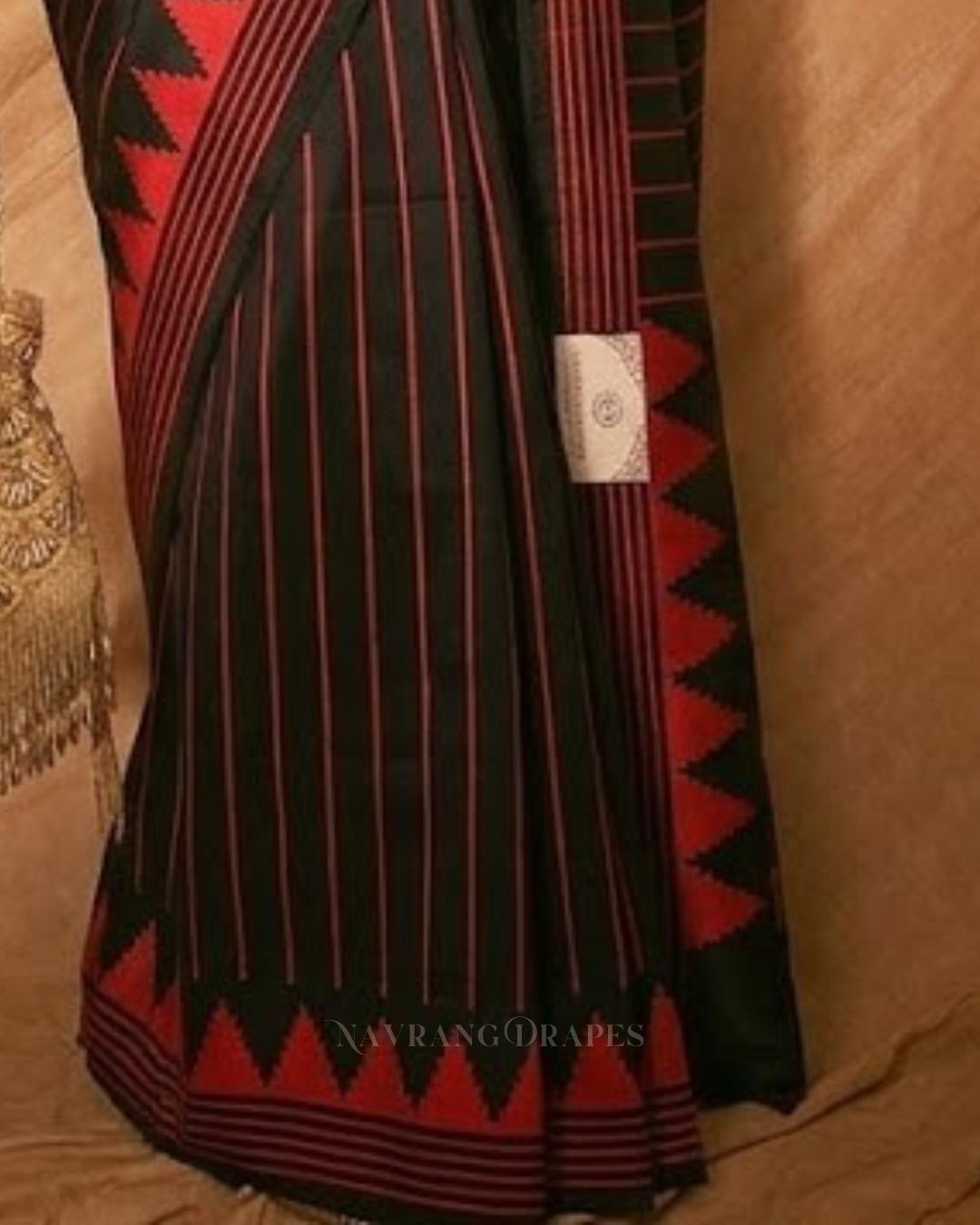 Noir Line – Red Striped Saree