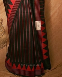 Noir Line – Red Striped Saree