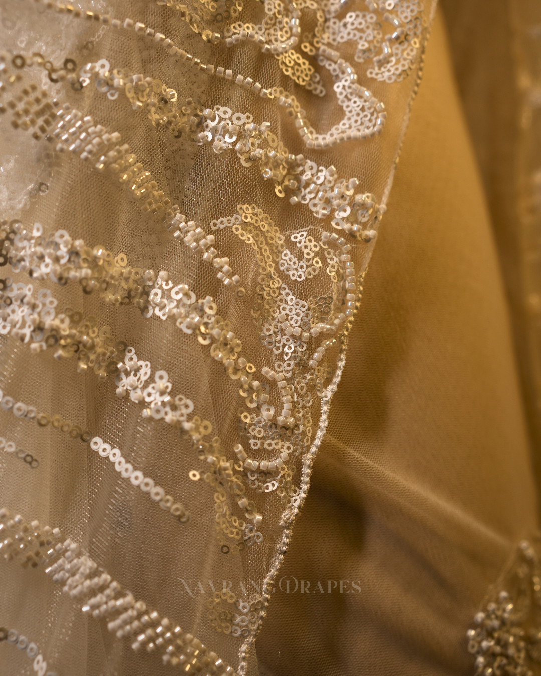 Luxe Mesh | Premium Soft Net Saree with Sequin Handwork | White