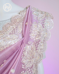 Noor-e-Banaras | Banarasi Soft Tissue Silk Saree with Handwork Border | Blush Pink