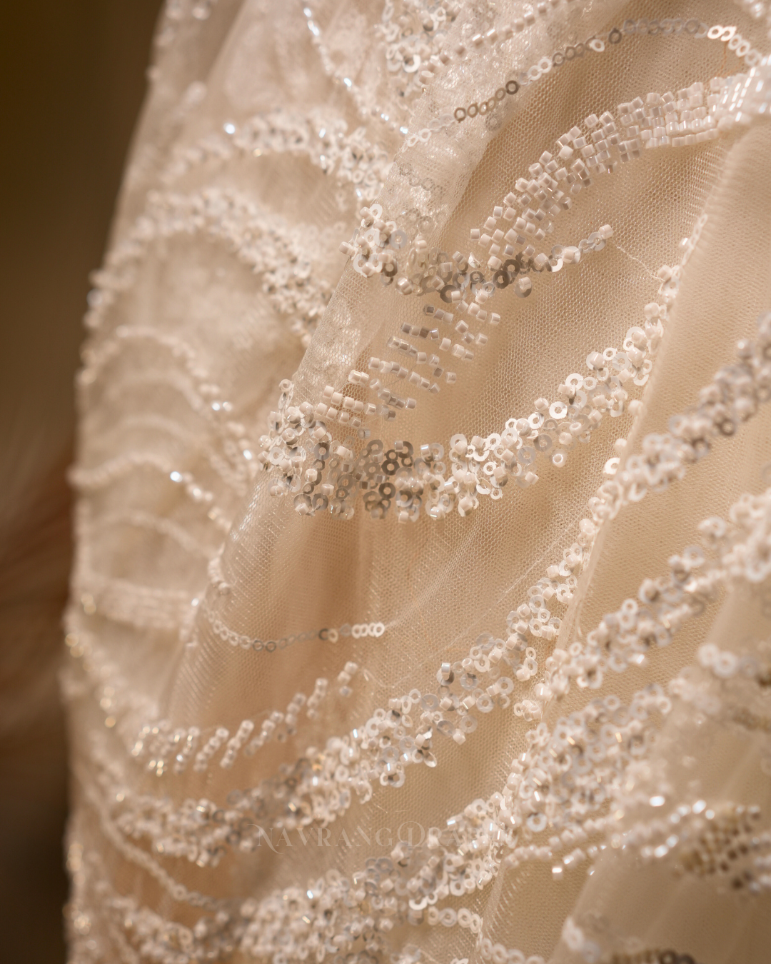 Luxe Mesh | Premium Soft Net Saree with Sequin Handwork | White