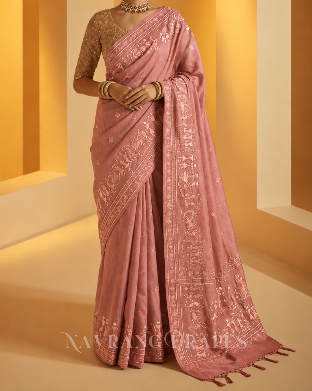 THE VARLI ART SAREE | PINK