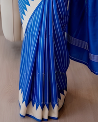 Azure Line – White Striped Saree