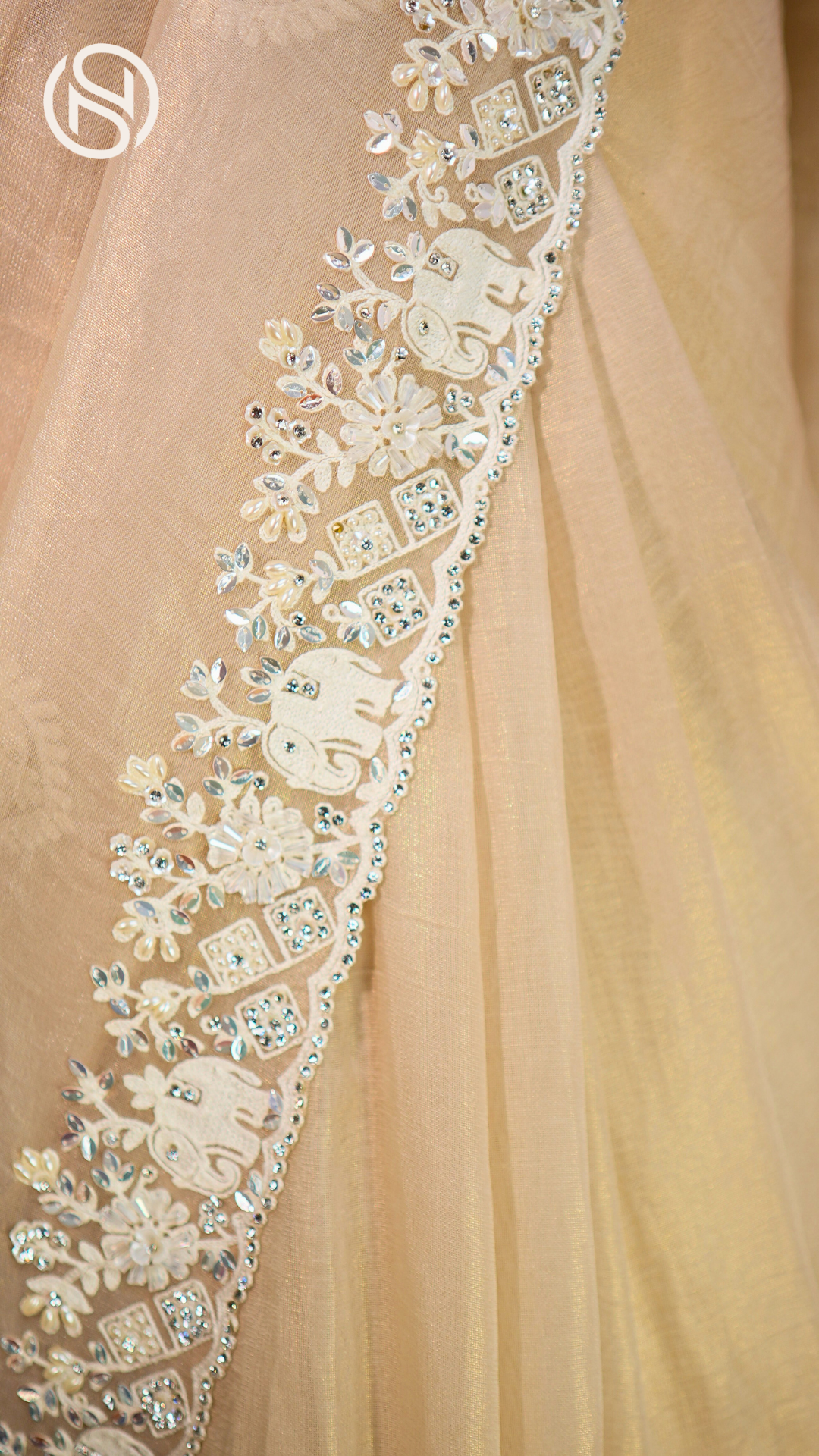 Pearl Grace | Soft Tissue Silk Saree | Off White