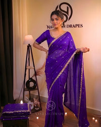 THE ROYAL PURPLE GEORGETTE SAREE