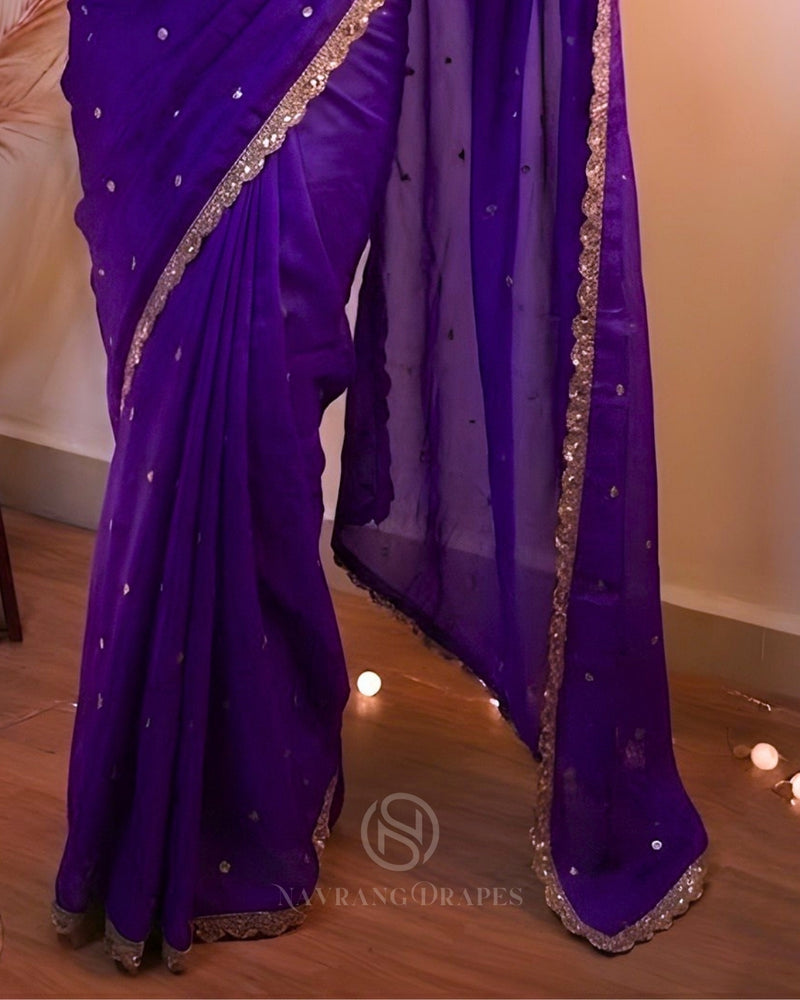 THE ROYAL PURPLE GEORGETTE SAREE