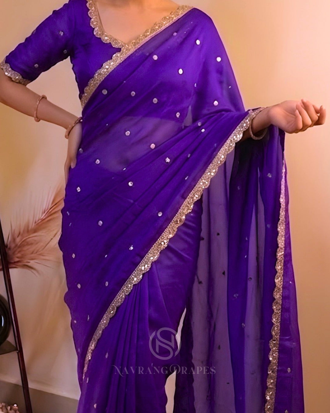 THE ROYAL PURPLE GEORGETTE SAREE