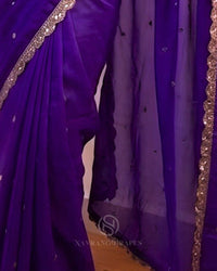 THE ROYAL PURPLE GEORGETTE SAREE