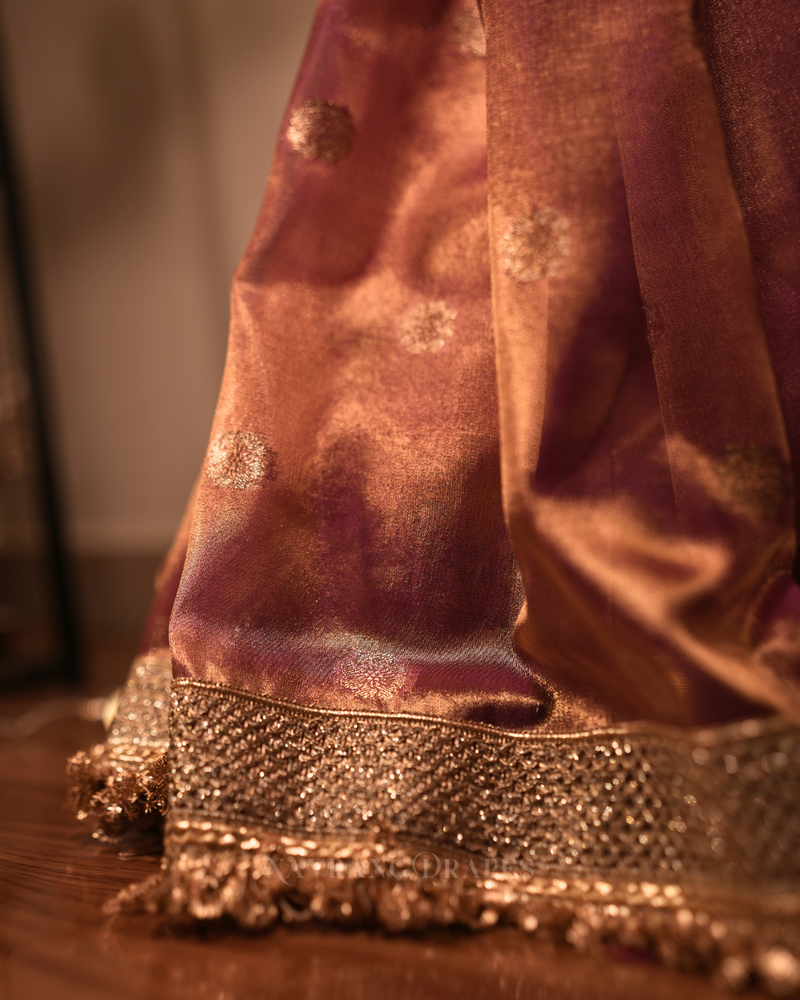 Maharani Butti – Orange Traditional Butti Saree