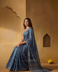 Indigo Ajrakh – Handcrafted Saree