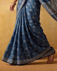 Indigo Ajrakh – Handcrafted Saree