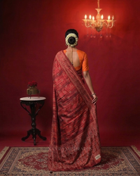 Crimson Ajrakh – Handcrafted Saree