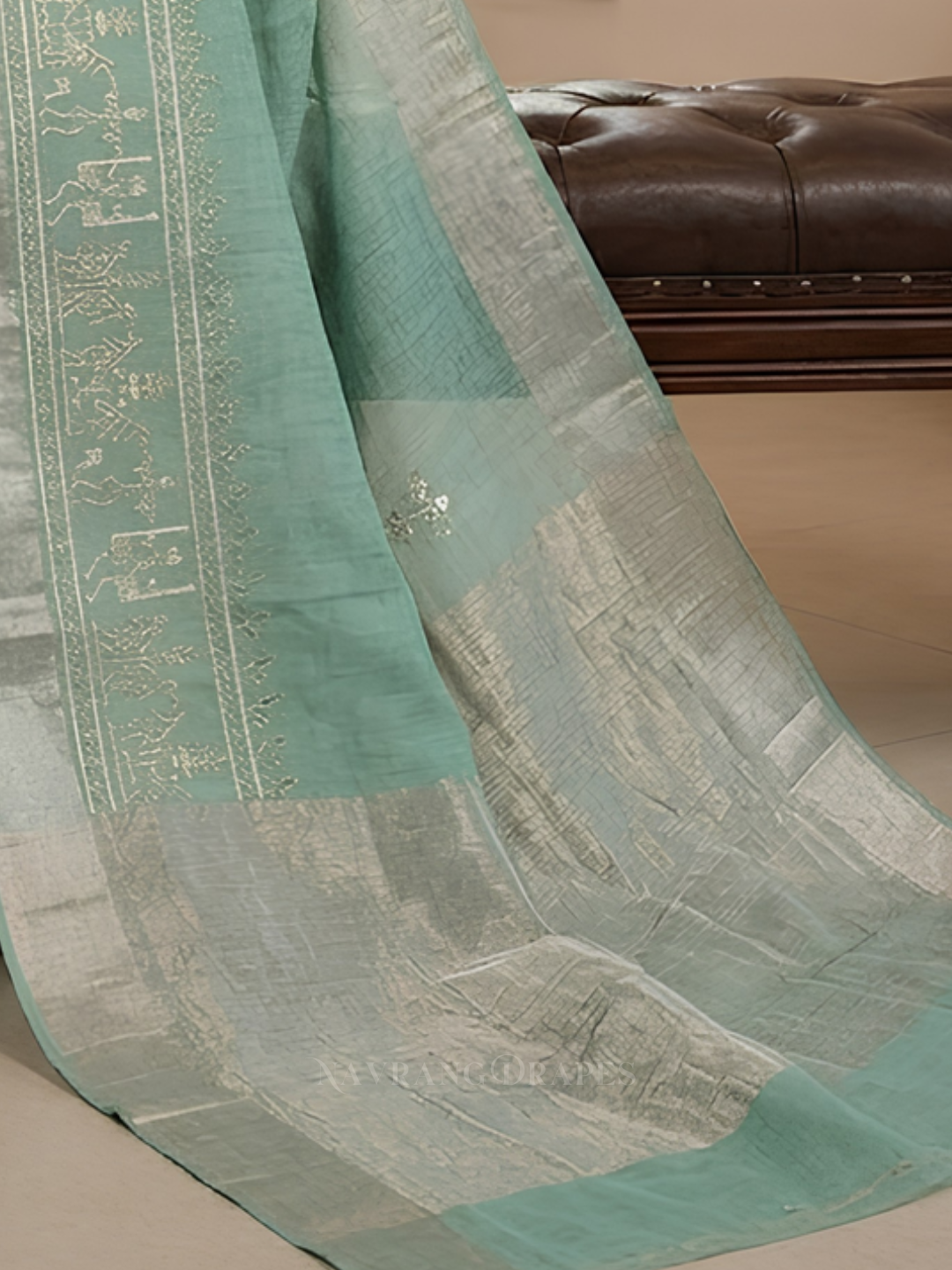 THE VARLI ART SAREE | PISTA GREEN GREEN