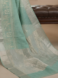 THE VARLI ART SAREE | PISTA GREEN GREEN