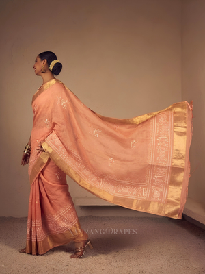 THE VARLI ART SAREE | PEACH