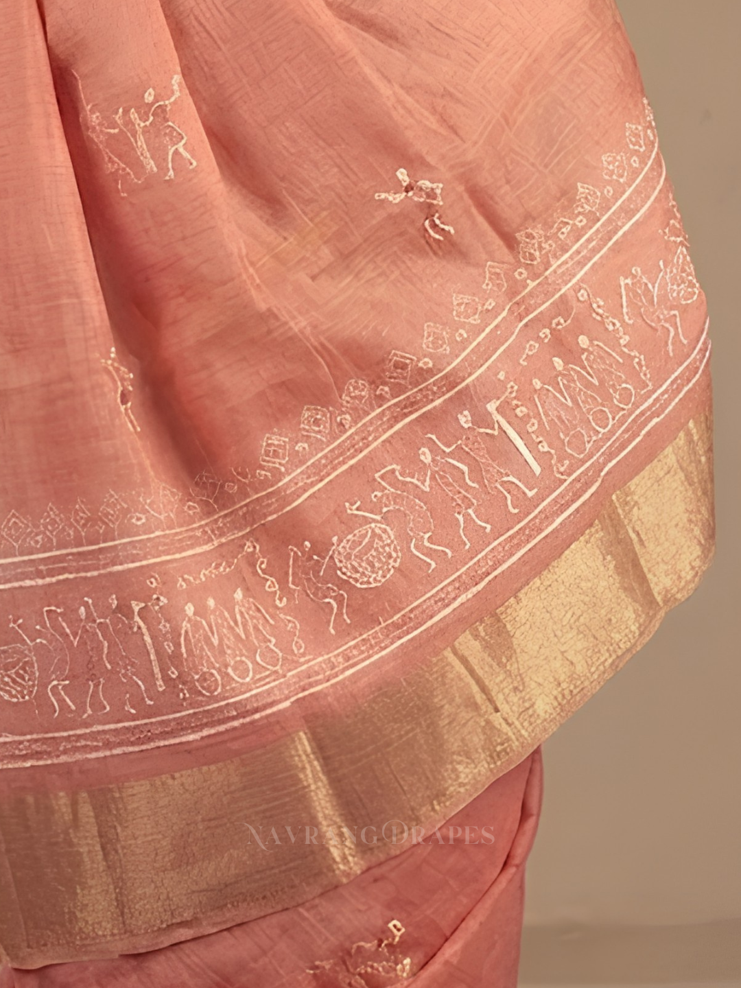 THE VARLI ART SAREE | PEACH