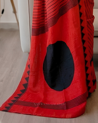 Crimson Line – Black Striped Saree