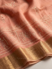 THE VARLI ART SAREE | PEACH