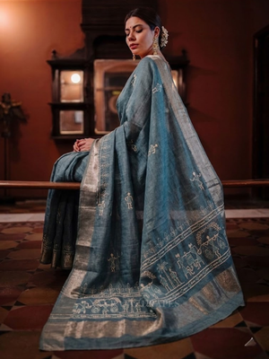 THE VARLI ART SAREE | BLUE