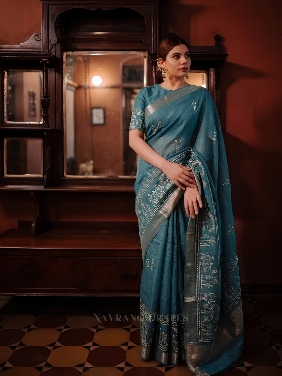 THE VARLI ART SAREE | BLUE