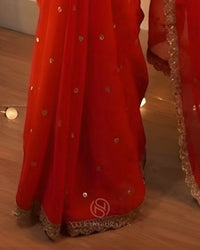 THE ROYAL RED GEORGETTE SAREE