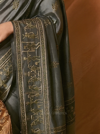 THE VARLI ART SAREE | DARK GREEN
