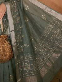 THE VARLI ART SAREE | DARK GREEN