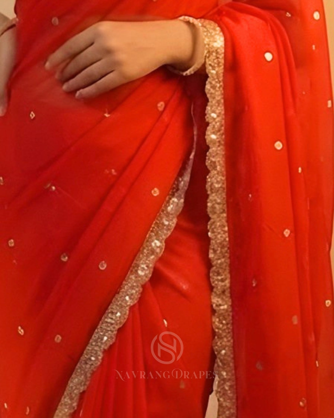 THE ROYAL RED GEORGETTE SAREE