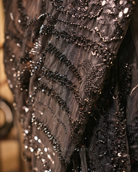 Luxe Mesh | Premium Soft Net Saree with Sequin Handwork | Black