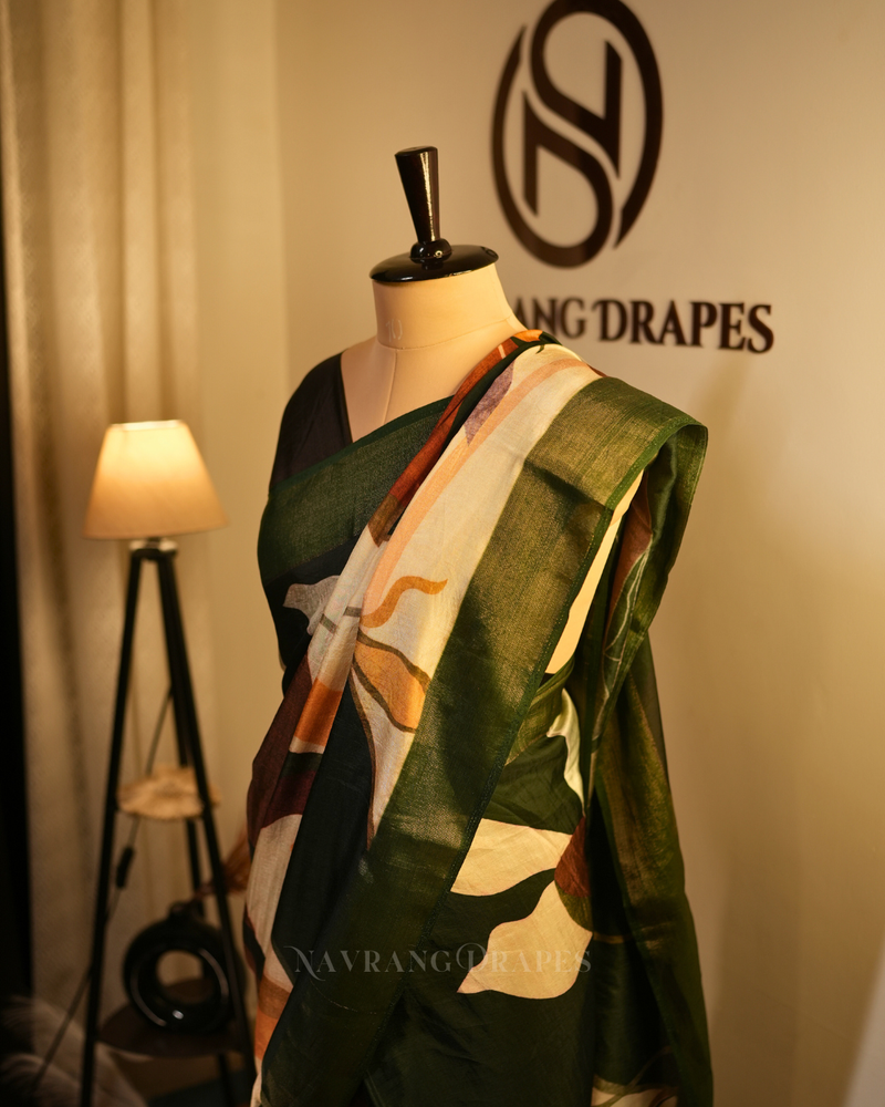 Vibrance Edit – Multicolor Printed Vegan Silk Saree