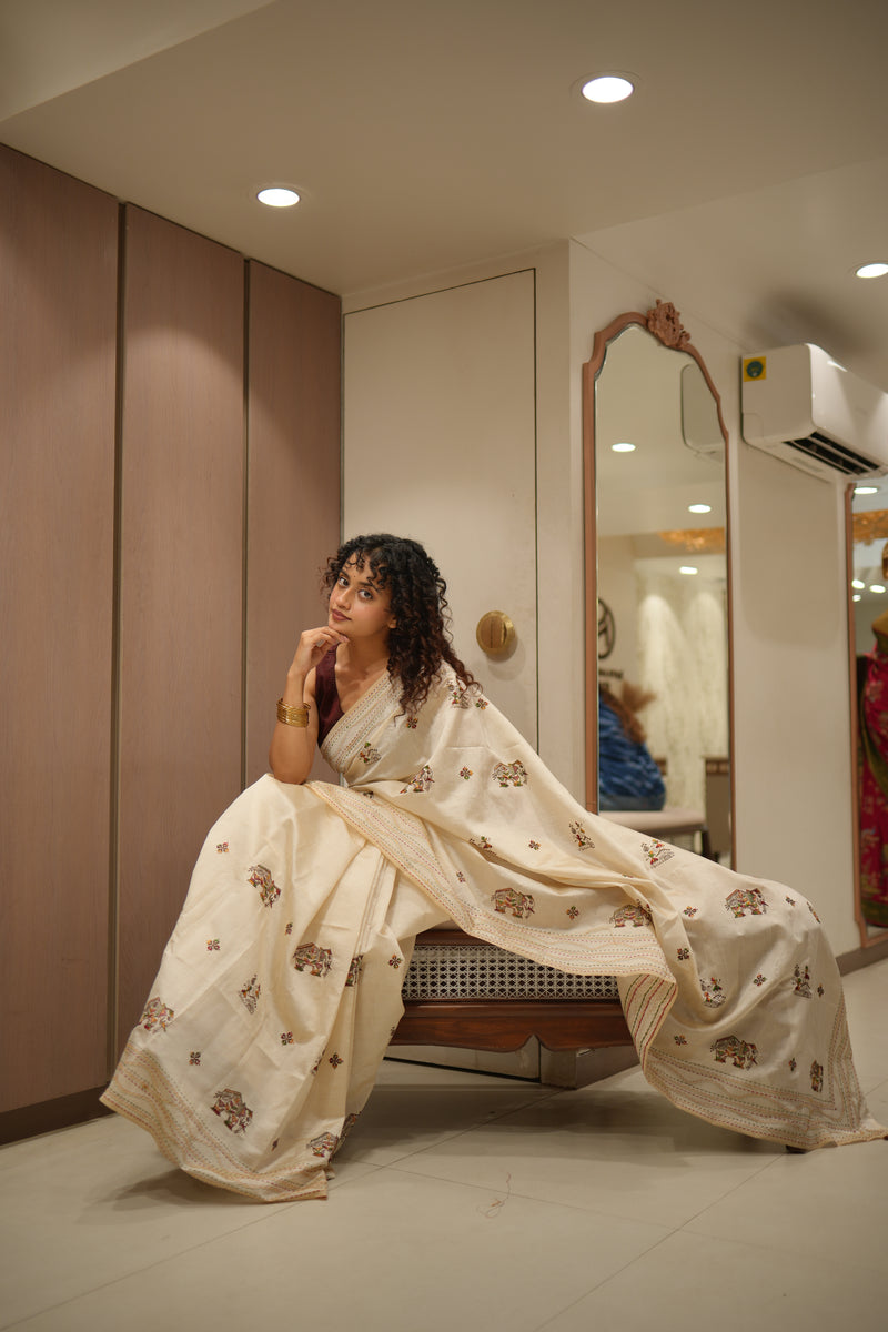 Maharaja Motifs Saree | Gajraj (Elephant)
