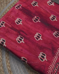 Crimson Ajrakh – Handcrafted Saree