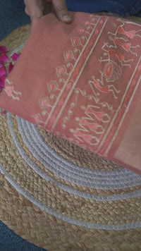 THE VARLI ART SAREE | PEACH